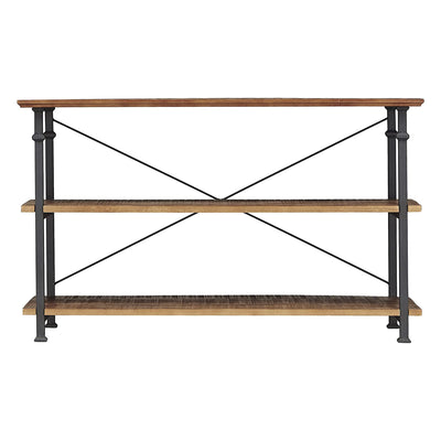 Homelegance Rustic Modern Wood Metal Sofa Table TV Stand Unit, Black (Damaged)