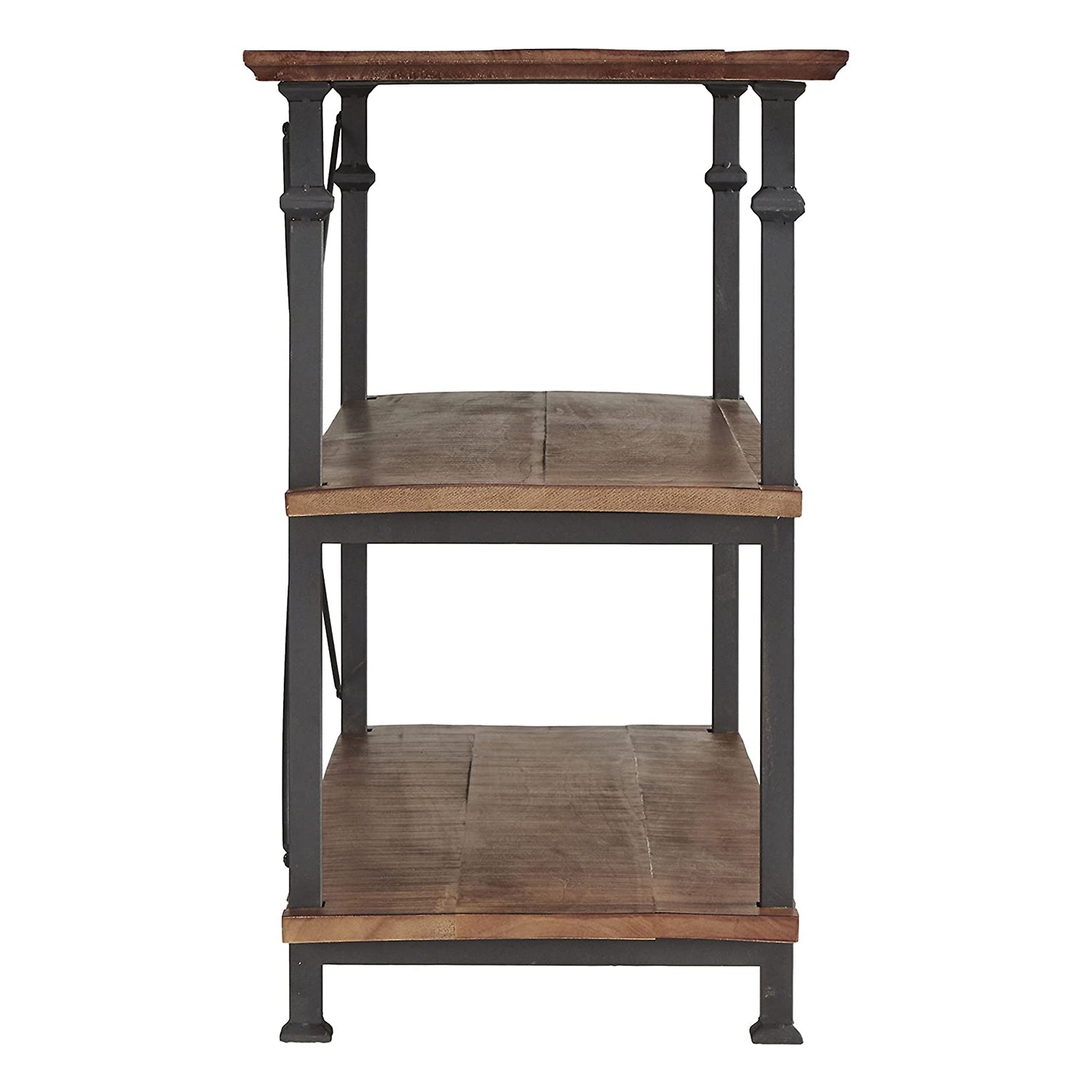 Homelegance Rustic Modern Wood Metal Sofa Table TV Stand Console Unit, Black