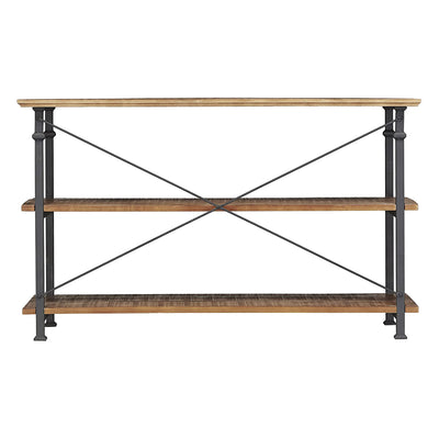 Homelegance Rustic Modern Wood Metal Sofa Table TV Stand Console Unit, Black