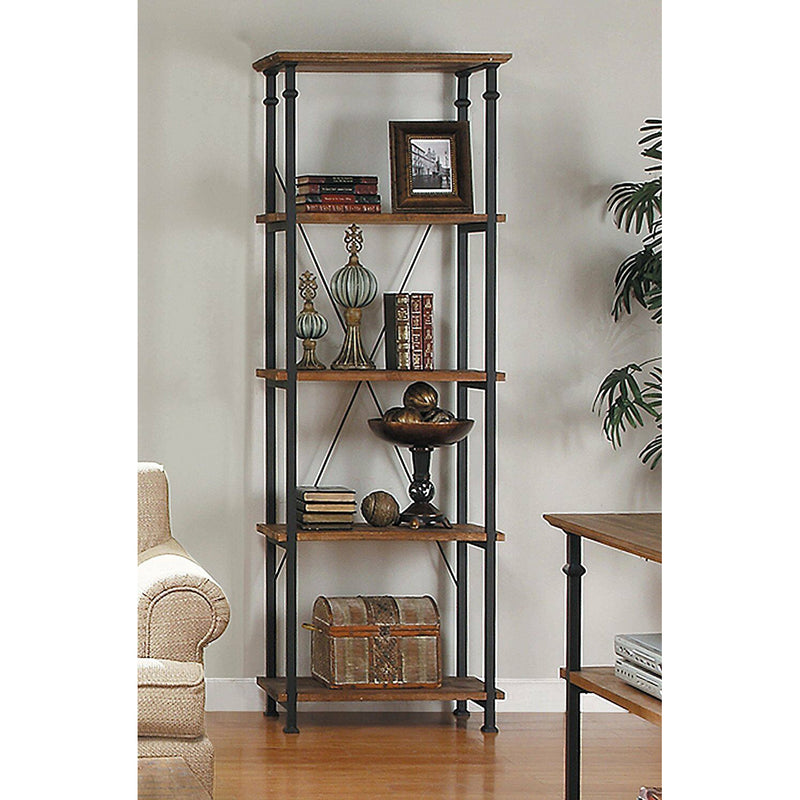 Homelegance Rustic Wood Metal Living Room 4 Tier Bookcase Shelf (For Parts)