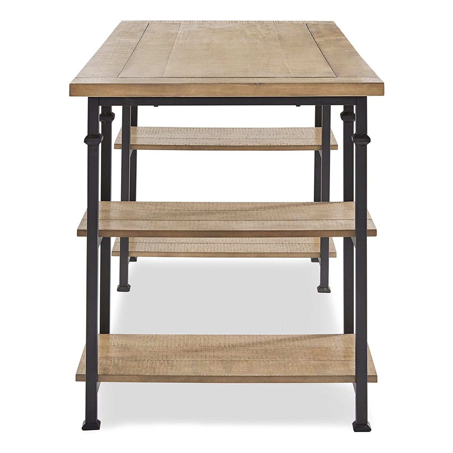 Homelegance Modern Industrial Solid Wood Metal Home Office Desk, Rustic Brown