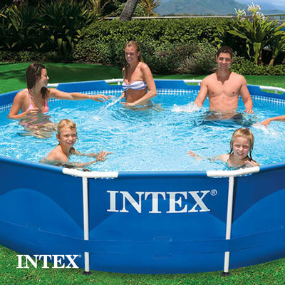 Intex 12' x 30" Metal Frame Above Ground Swimming Pool - Not working (For Parts)