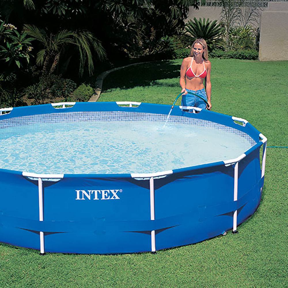 Intex 12' x 30" Metal Frame Round Above Ground Swimming Pool (Open Box) - VMInnovations