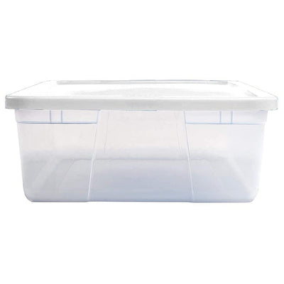 Homz 28 Qt Snaplock Clear Plastic Storage Container Bin with Secure Lid, 2 Pack