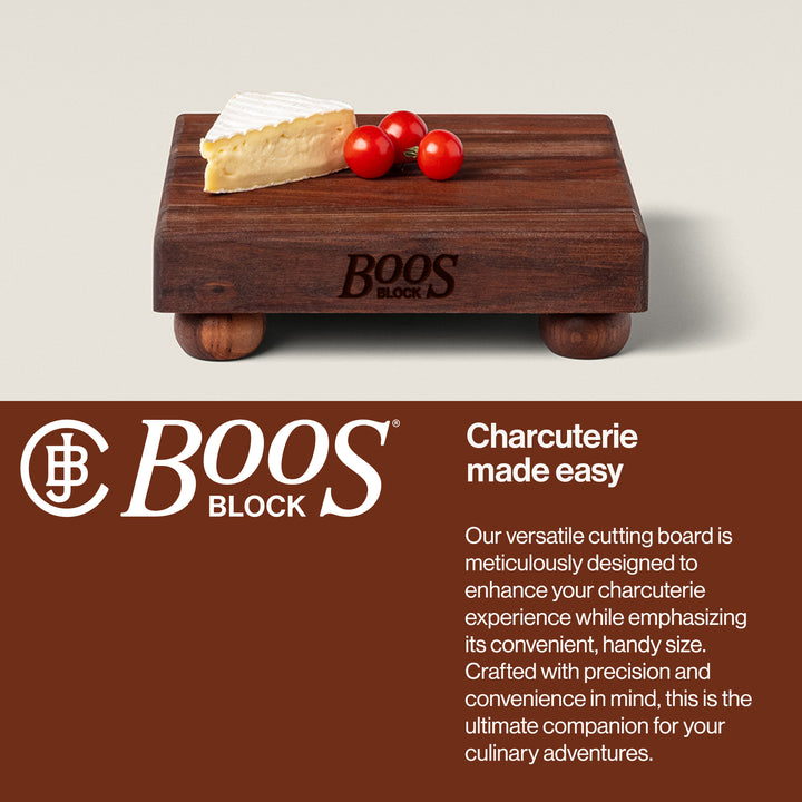 John Boos Small Walnut Wood Edge Grain Cutting Board for Kitchen, 9" x 9" x 1.5"