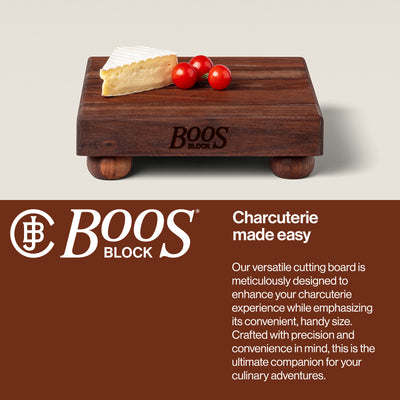 John Boos Walnut Wood Edge Cutting Board for Kitchen, 9" x 9" x 1.5" (Open Box) - VMInnovations