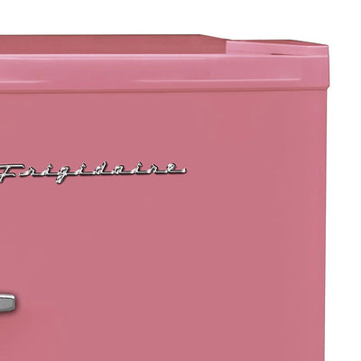 Frigidaire 1.6 Cubic Foot Countertop Retro Bar Mini Fridge with Freezer, Pink