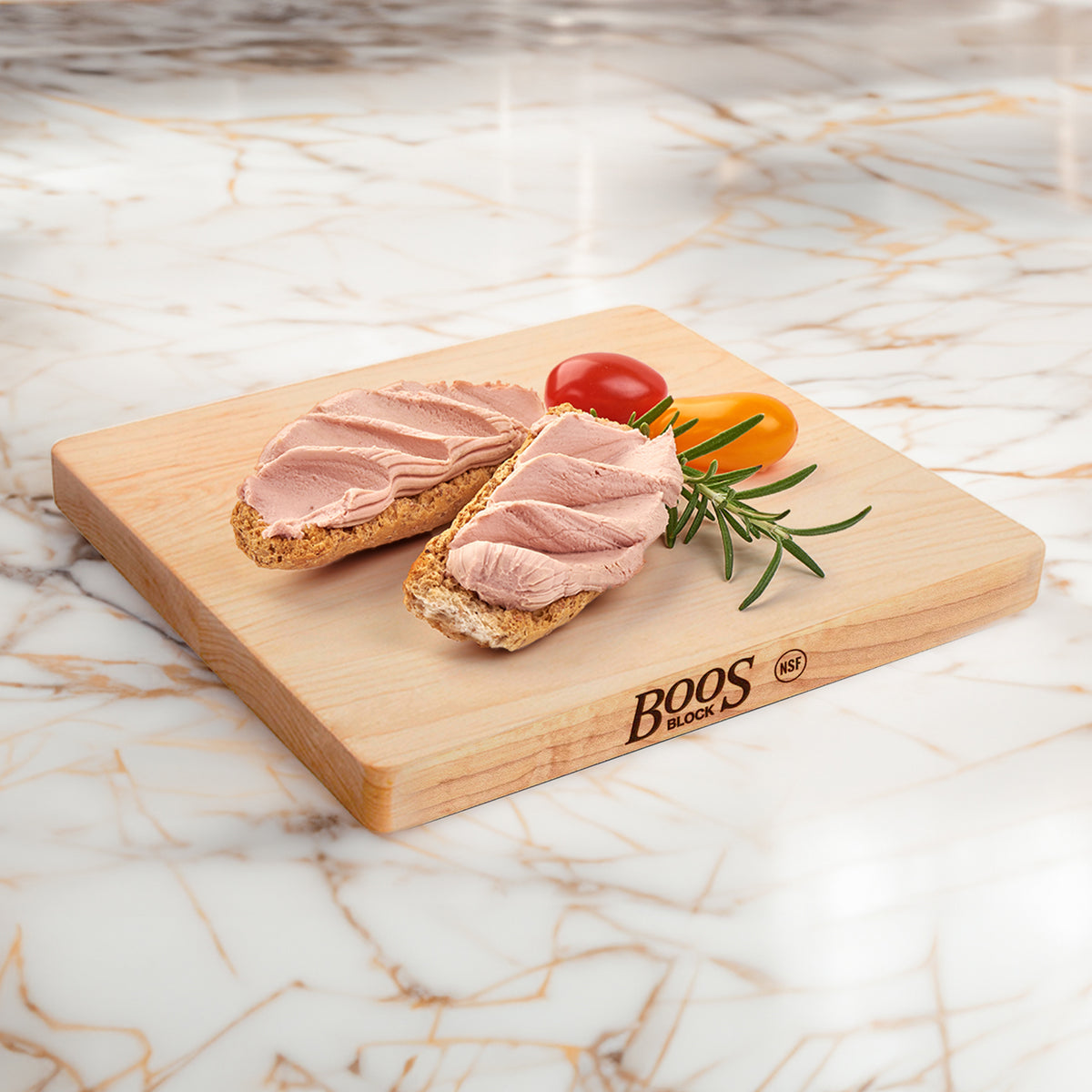 John Boos Maple Wood Cutting Board, 10" x 10" x 1" & 3 Piece Maintenance Set