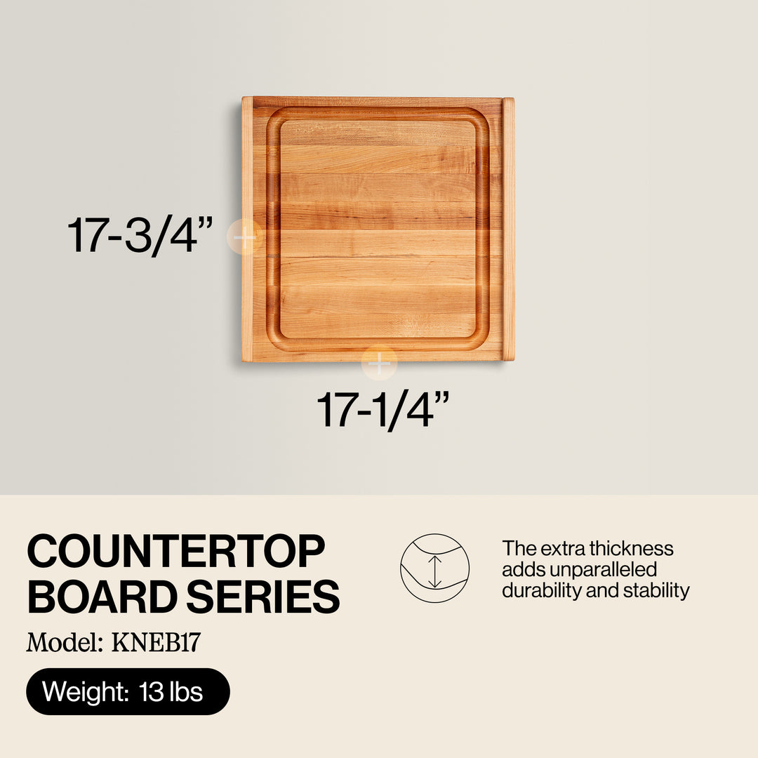 John Boos Countertop Reversible Wood Cutting Board with Juice Groove, Maple