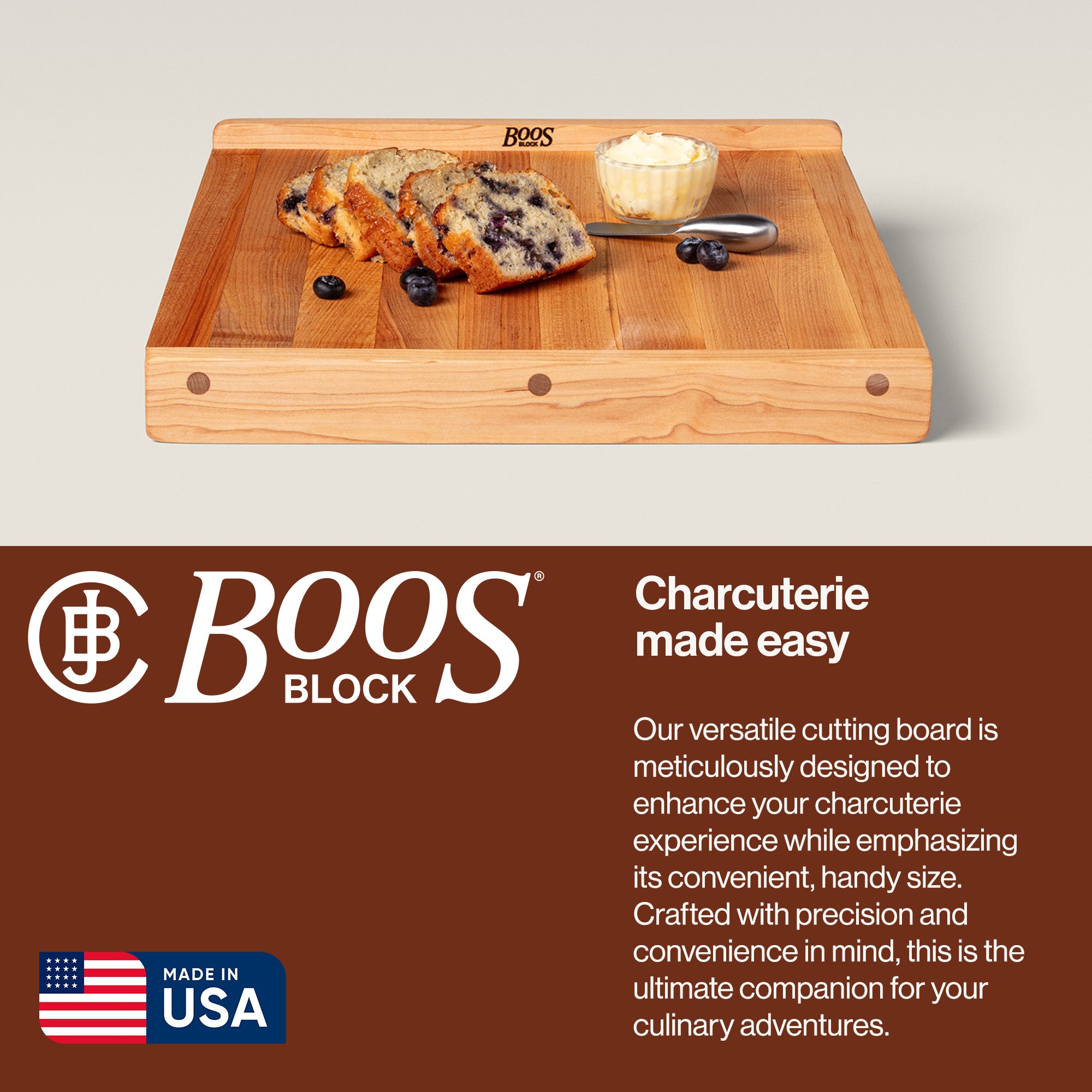 John Boos Countertop Reversible Wood Cutting Board with Juice Groove, Maple - VMInnovations