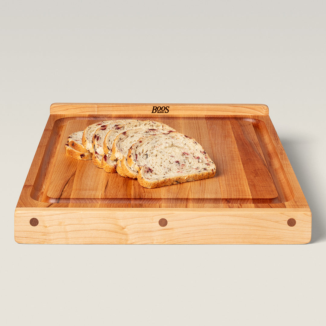 John Boos Countertop Reversible Wood Cutting Board with Juice Groove, Maple