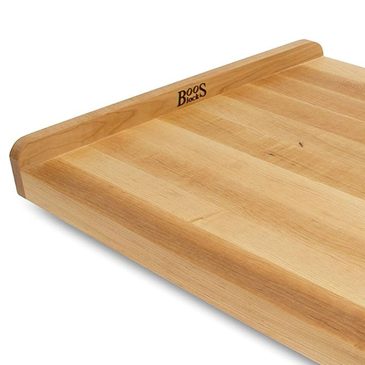 John Boos Countertop Reversible Wood Cutting Board with Juice Groove, Maple