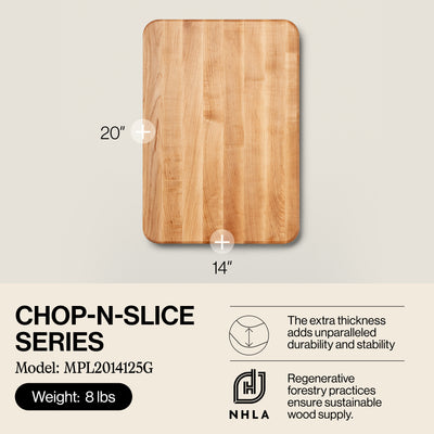 John Boos Chop N Slice Large Maple Edge Grain Cutting Board, 20"x14"x1.25"(Used)