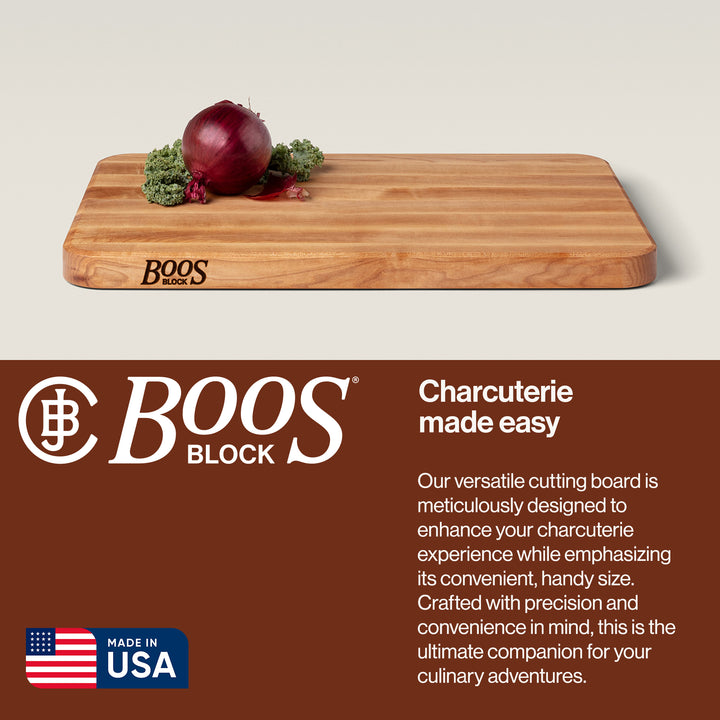 John Boos Chop N Slice Large Maple Wood Edge Grain Cutting Board, 20"x14"x1.25"