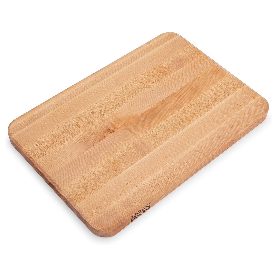 John Boos Chop N Slice Large Maple Wood Edge Grain Cutting Board, 20"x14"x1.25"