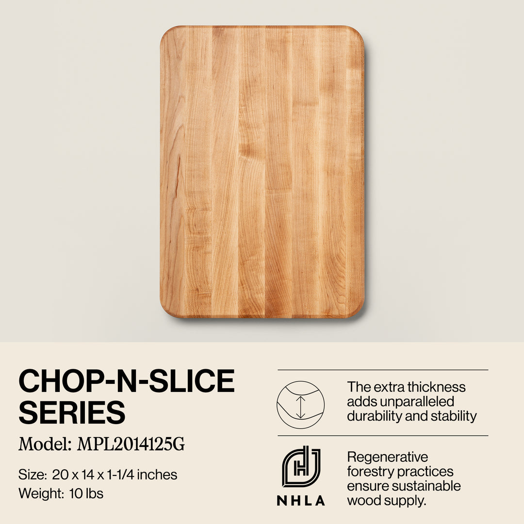 John Boos Chop N Slice Large Maple Edge Grain Cutting Board, 20"x14"x1.25"(Used) - VMInnovations