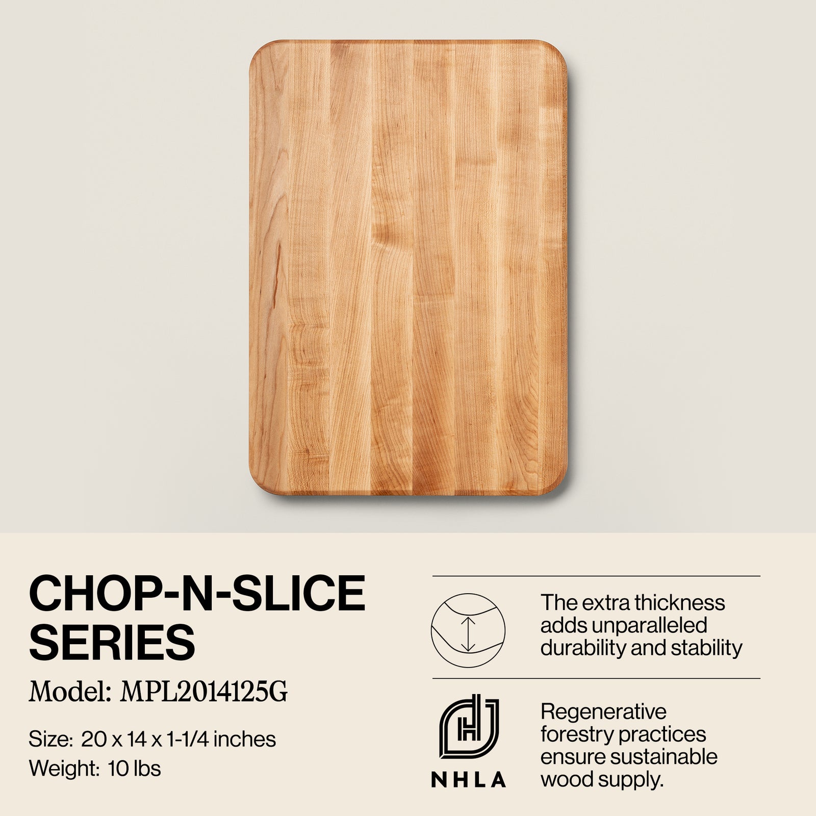 John Boos Chop N Slice Large Maple Edge Grain Cutting Board, 20"x14"x1.25"(Used) - VMInnovations