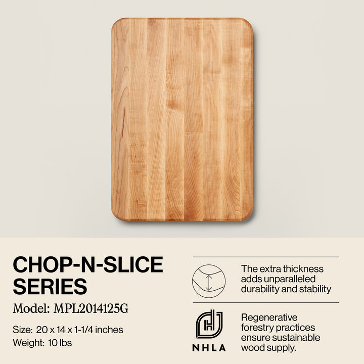 John Boos Chop N Slice Large Maple Edge Grain Cutting Board, 20"x14"x1.25"(Used) - VMInnovations