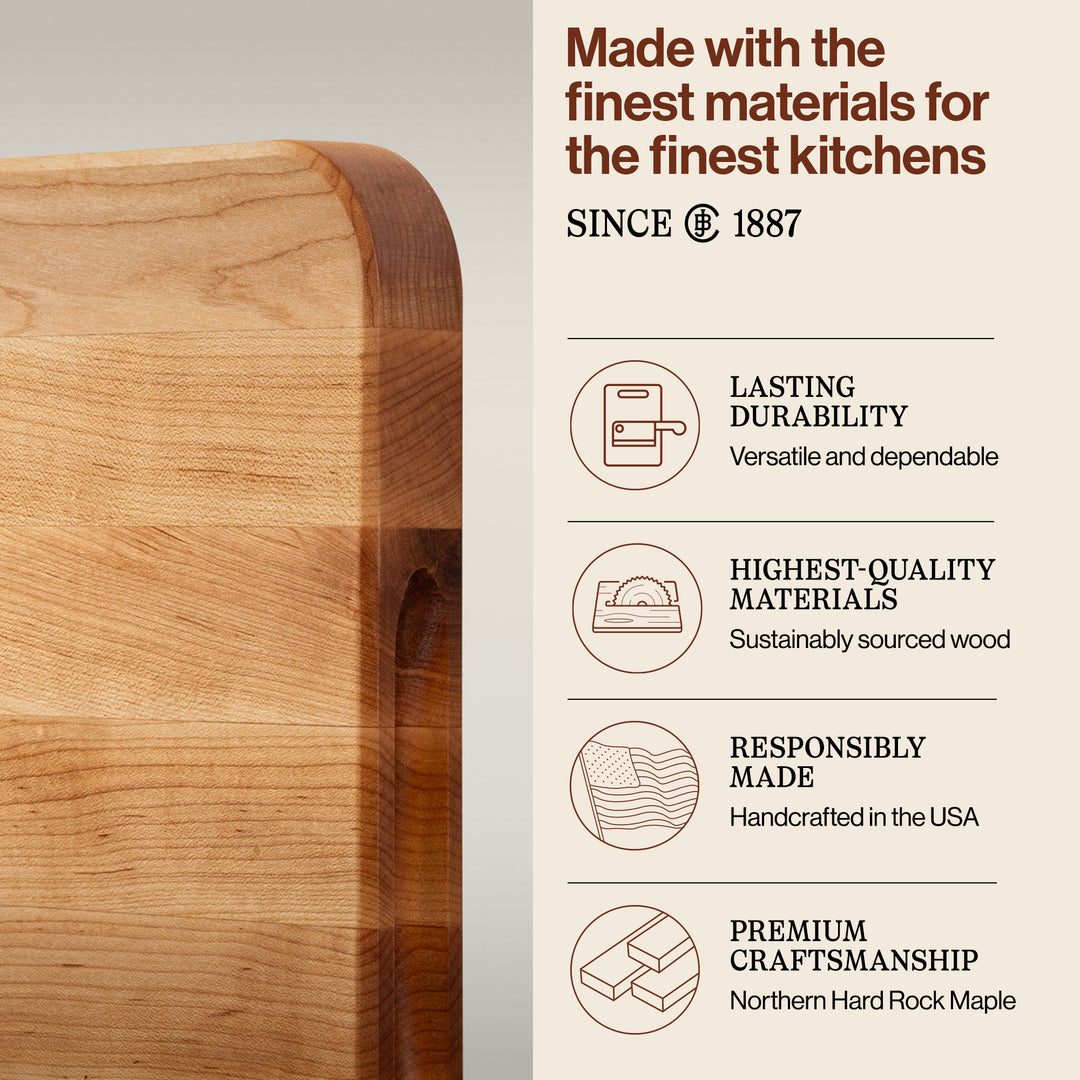 John Boos Chop N Slice Large Maple Edge Grain Cutting Board, 20"x14"x1.25"(Used) - VMInnovations