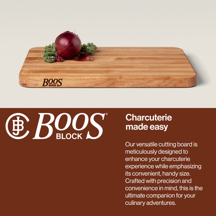John Boos Chop N Slice Large Maple Wood Edge Grain Cutting Board, 20"x14"x1.25"