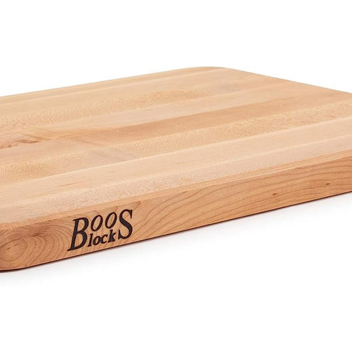 John Boos Chop N Slice Large Maple Wood Edge Grain Cutting Board, 20"x14"x1.25"