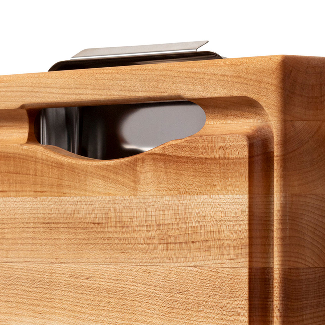John Boos Reversible Wood Cutting Board with Juice Groove & Tray, Maple