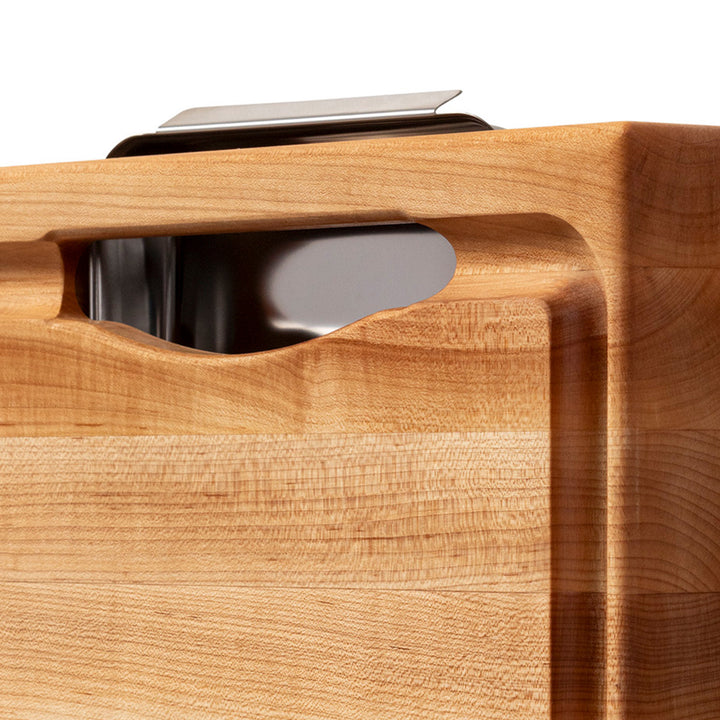 John Boos Reversible Wood Cutting Board with Juice Groove & Tray, Maple
