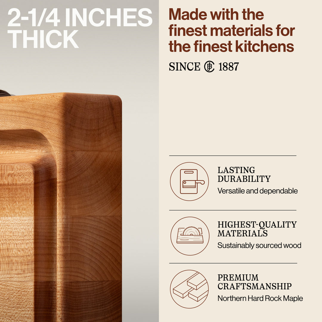 John Boos Reversible Wood Cutting Board with Juice Groove & Tray, Maple - VMInnovations
