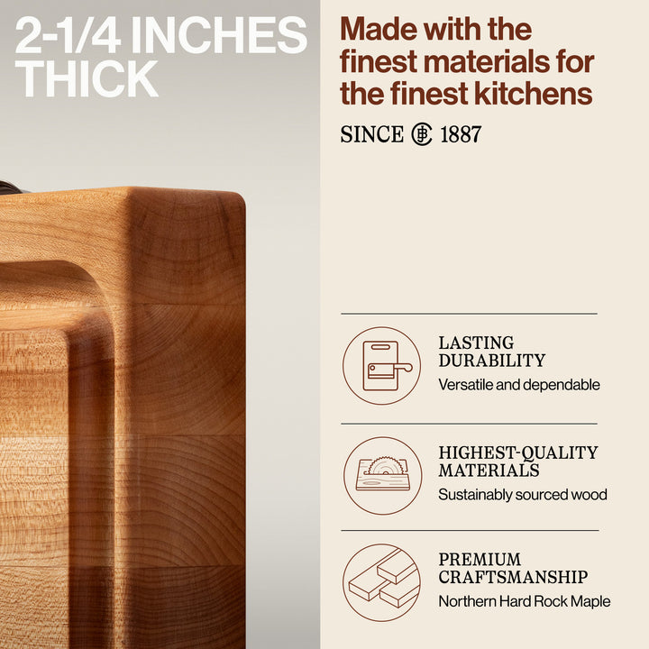 John Boos Reversible Wood Cutting Board with Juice Groove & Tray, Maple - VMInnovations