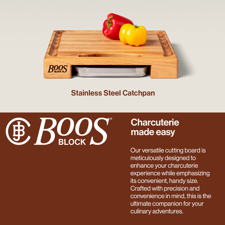 John Boos Reversible Wood Cutting Board with Juice Groove & Tray, Maple - VMInnovations