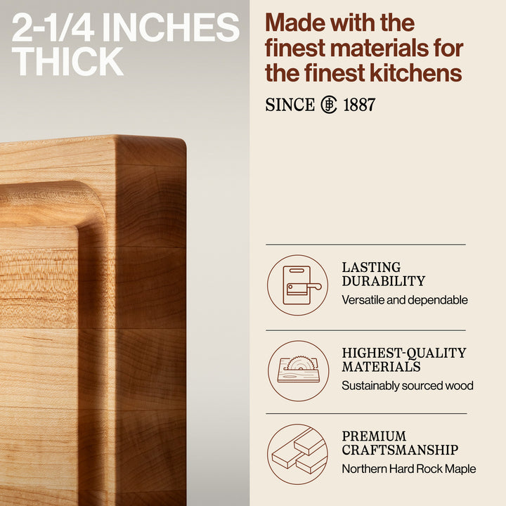 John Boos Reversible Wood Cutting Board with Juice Groove & Tray, Maple - VMInnovations