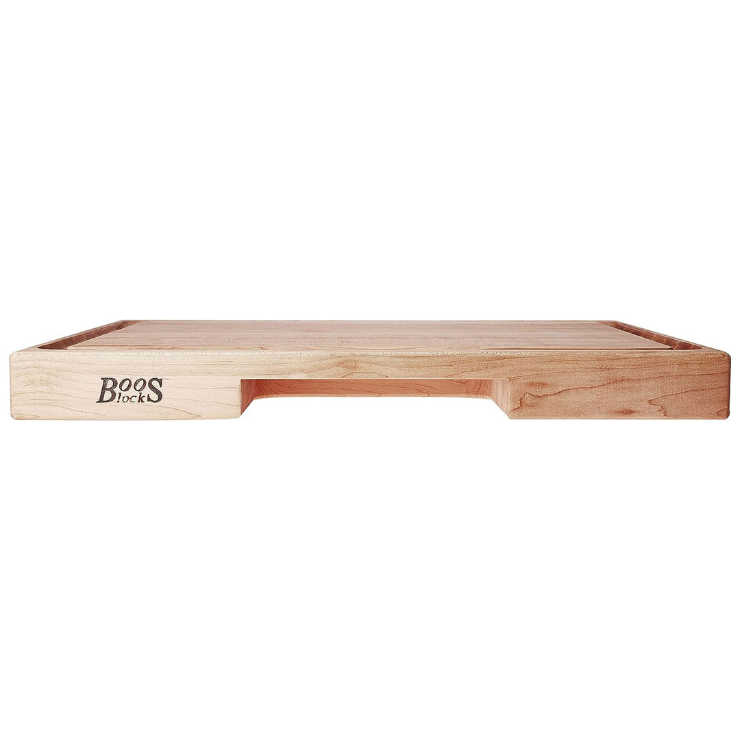 John Boos Reversible Wood Cutting Board with Juice Groove & Tray, Maple