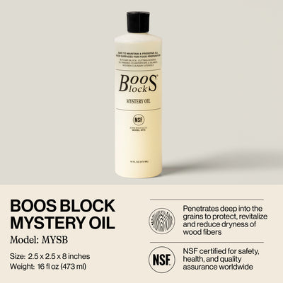 John Boos Mystery Oil, 16 Oz All Natural Moisture Care for Wood Cutting Boards - VMInnovations