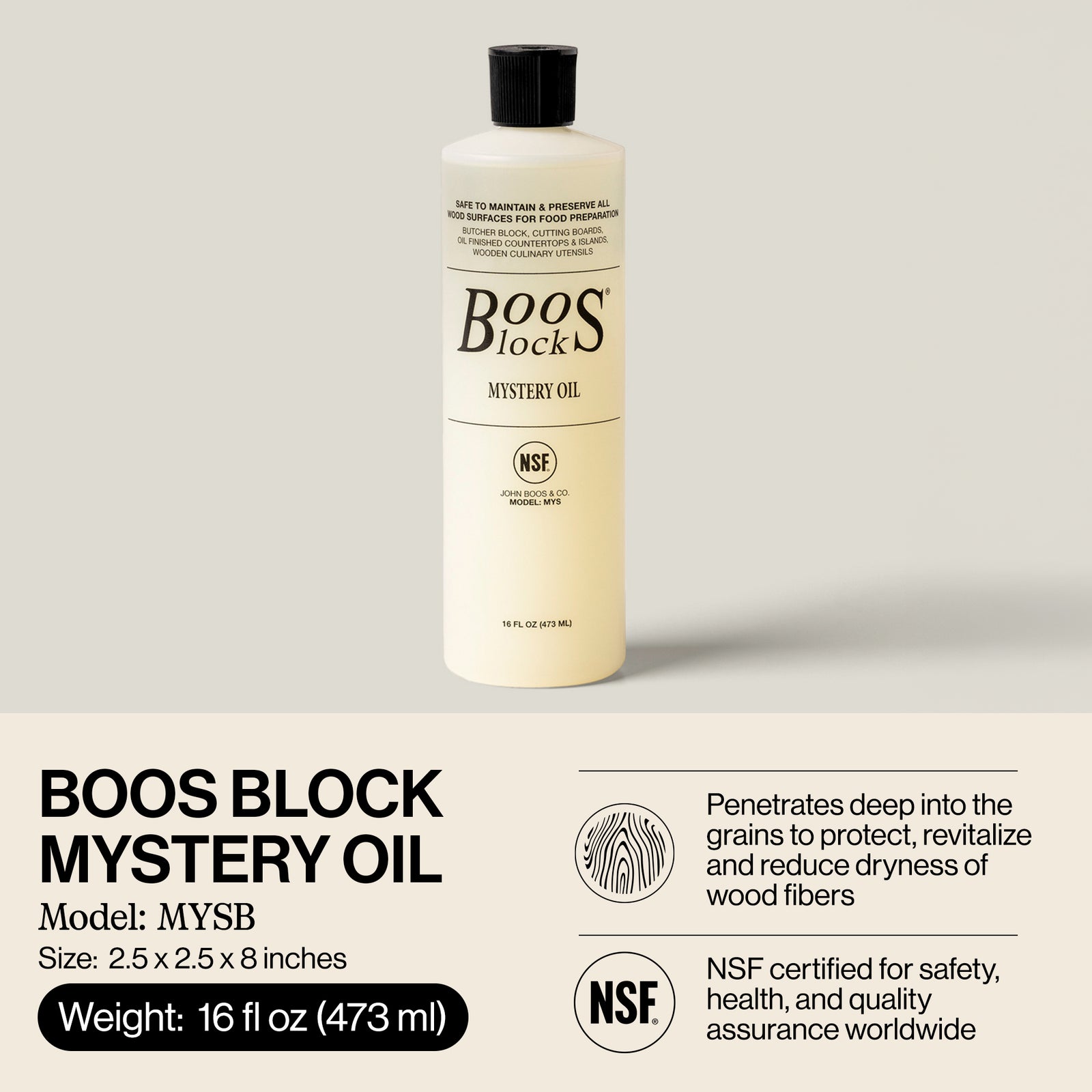 John Boos 16 oz All Natural Moisture Care for Wood Kitchen Cutting Boards (Used) - VMInnovations