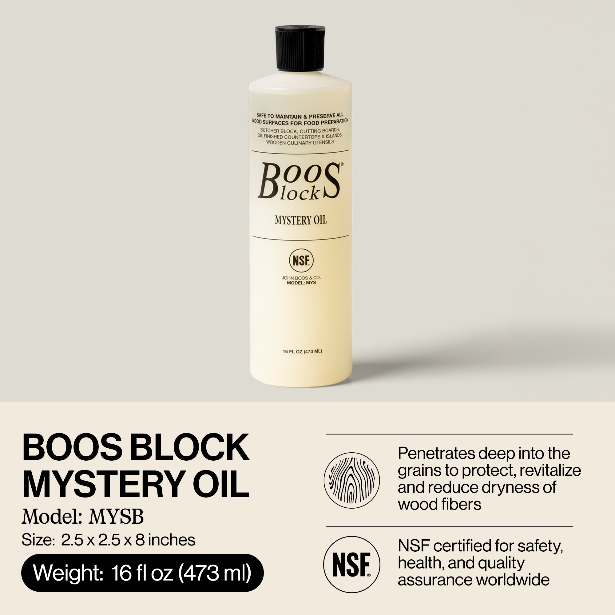 John Boos 16oz All Natural Moisture Care for Wood Cutting Boards (Open Box)