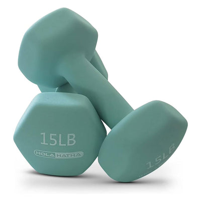 HolaHatha 3, 5, 8, 10 & 12Lb Neoprene Dumbbell Set w/Storage Rack (Open Box) - VMInnovations