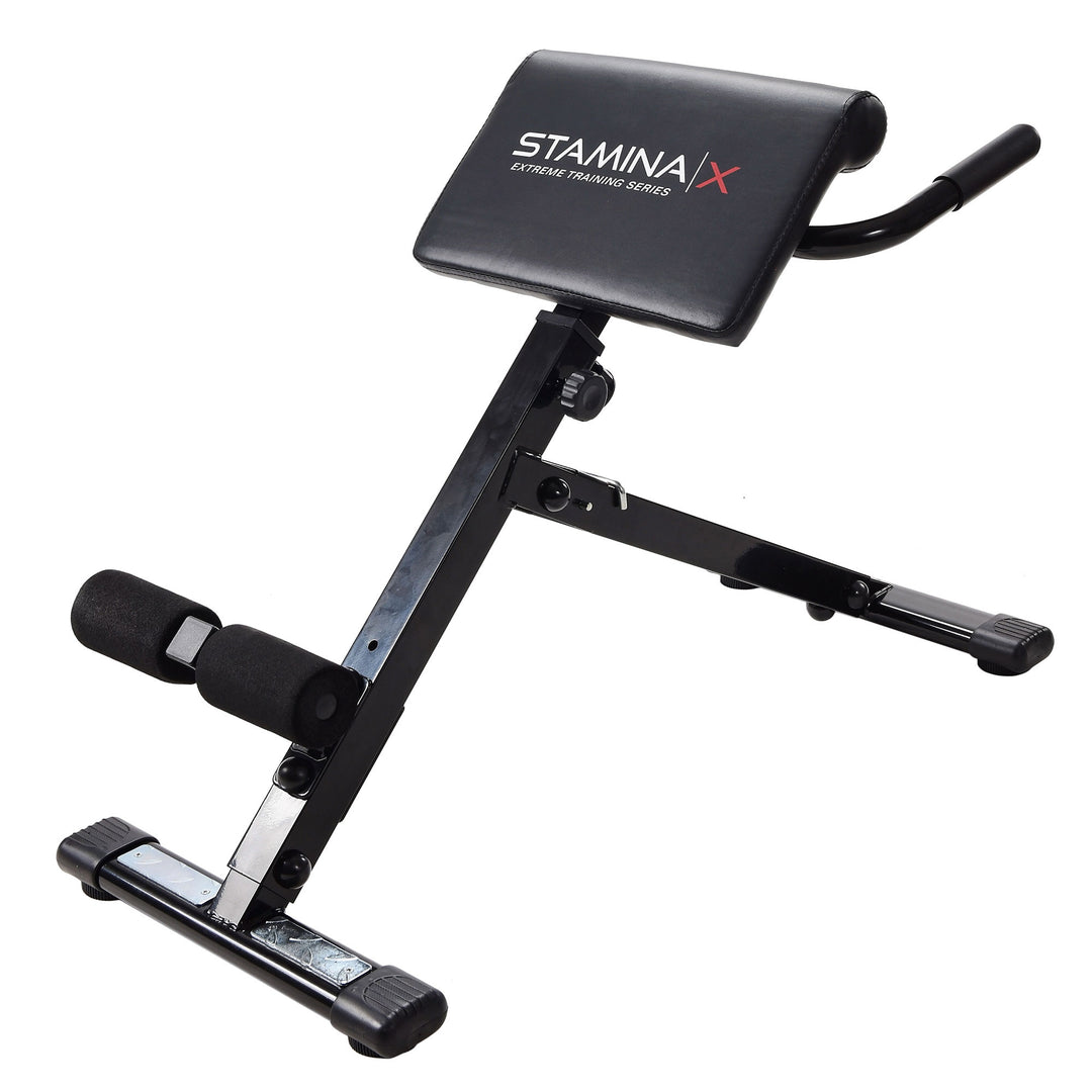 Stamina X Adjustable Ab Back Core Strength Hyperextension Bench (Open Box)