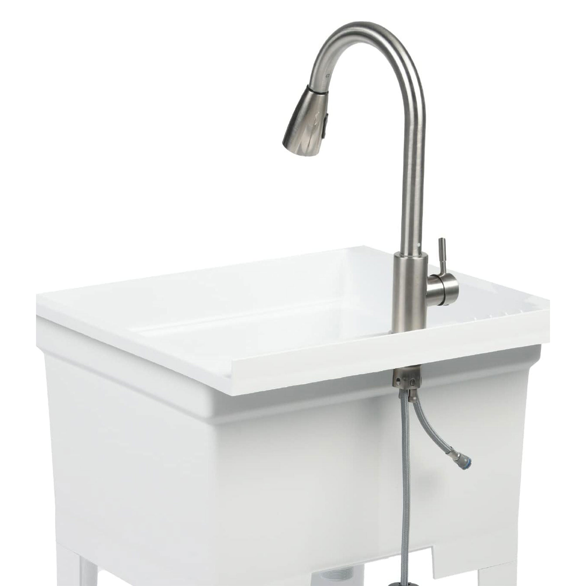 UTILITYSINKS Plastic 24" Freestanding Workshop Utility Sink, White(For Parts) - VMInnovations