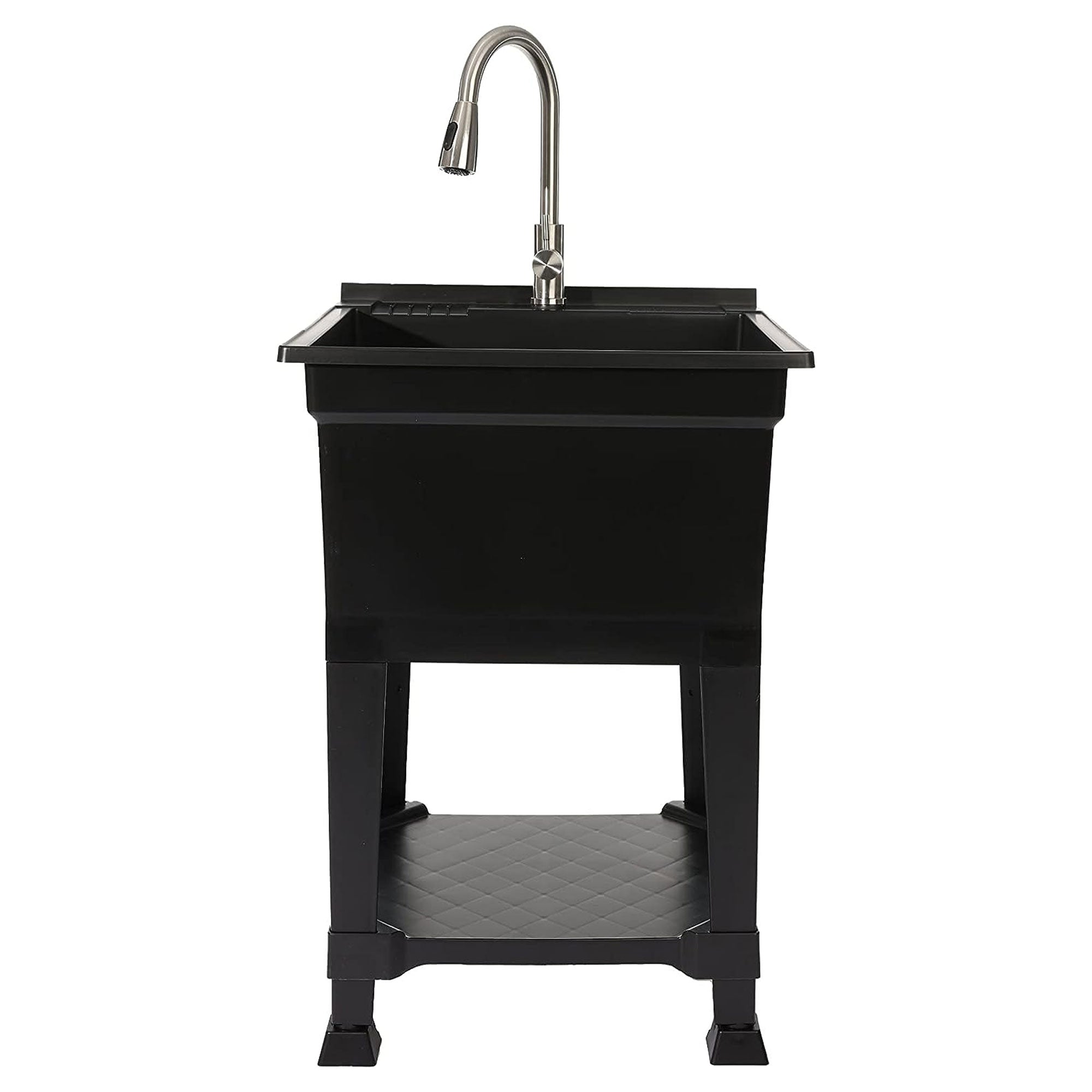 UTILITYSINKS Plastic 24" Freestanding Compact Workshop Tub Sink, Blk(For Parts) - VMInnovations