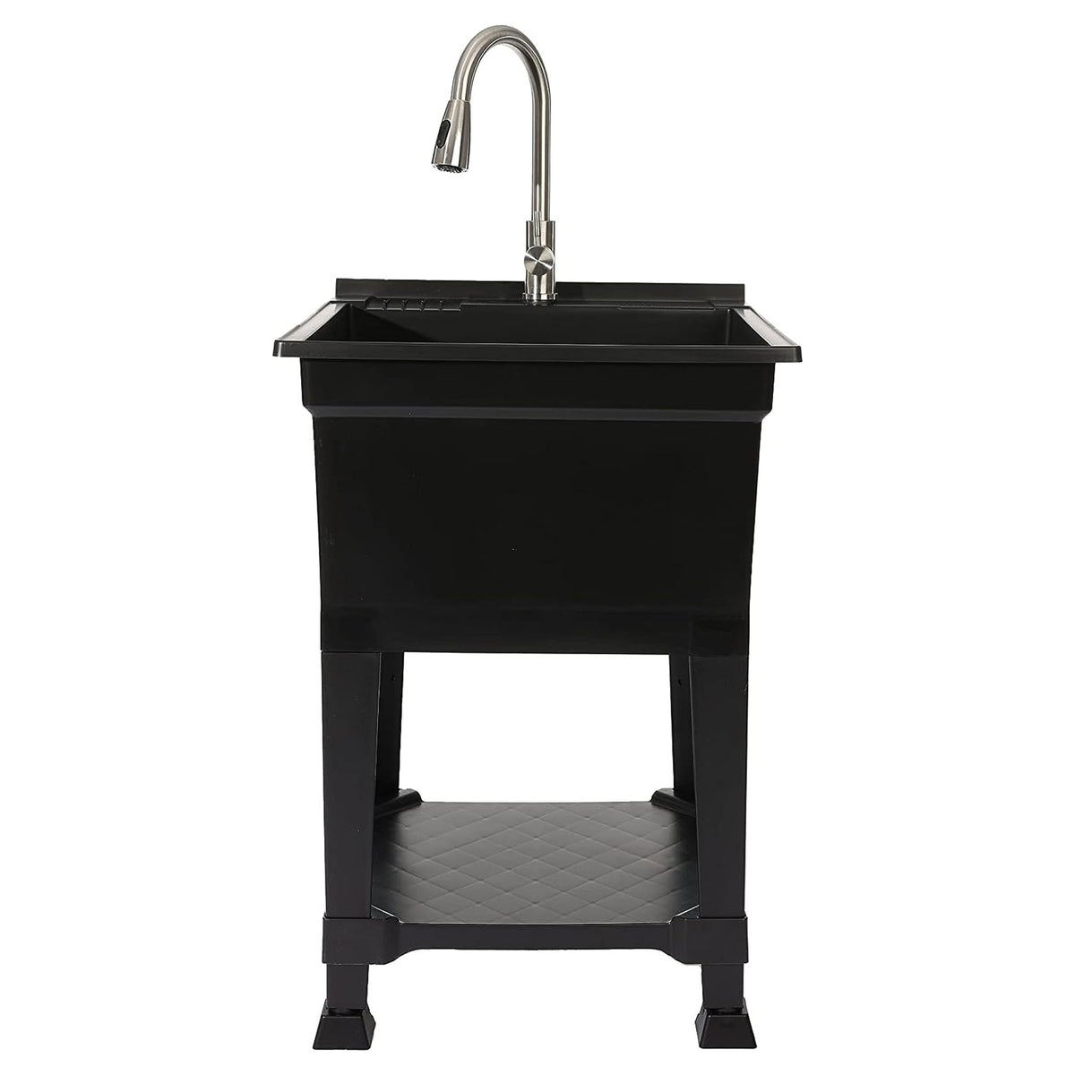 UTILITYSINKS Plastic 24" Freestanding Workshop Utility Sink, Black (Damaged)