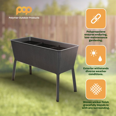 Polymer Outdoor Products 19.5" L x 44.5" W x 29.75" H Raised Bed, Brown (Used) - VMInnovations