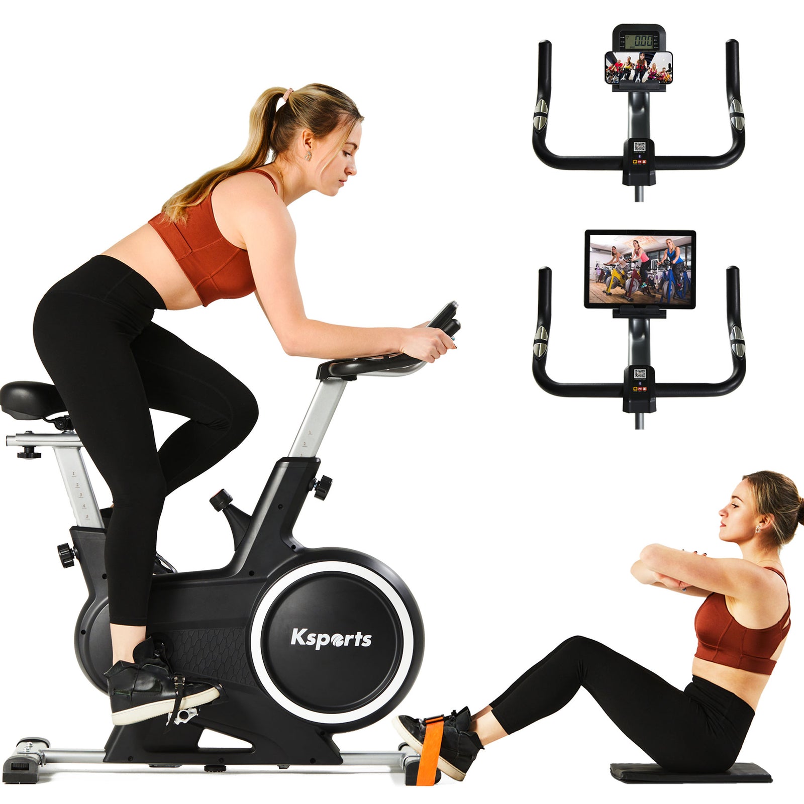 Ksports Home Magnetic Resistance Exercise Stationary Workout Bike w/ LCD Screen - VMInnovations