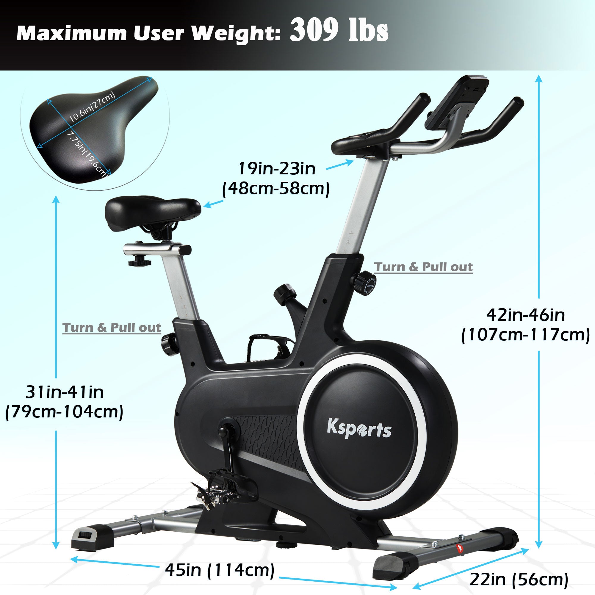 Ksports Home Magnetic Resistance Exercise Stationary Workout Bike w/ LCD Screen - VMInnovations