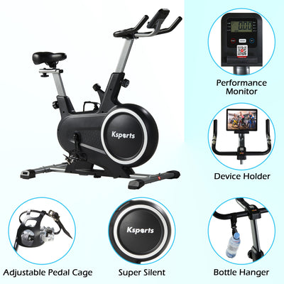 Ksports Home Magnetic Resistance Exercise Stationary Workout Bike w/ LCD Screen - VMInnovations