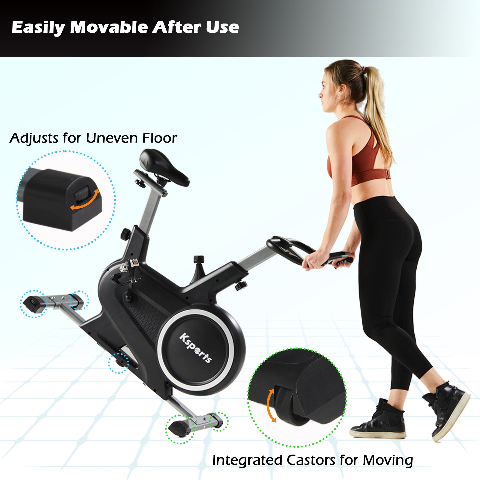 Ksports Home Magnetic Resistance Exercise Stationary Workout Bike w/ LCD Screen - VMInnovations