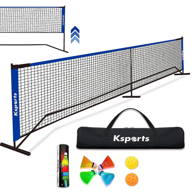 Ksports 22' Pickleball Net w/ LED Shuttlecock, Carry Bag & 2 Balls, Bl(Open Box)