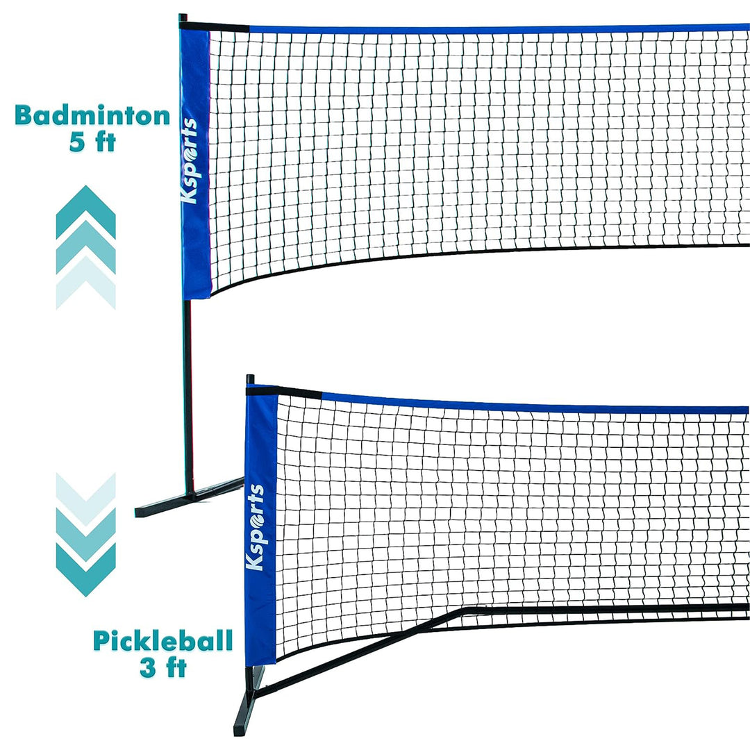 Ksports 22' Pickleball Net w/ LED Shuttlecock, Carry Bag & 2 Balls, Bl(Open Box)
