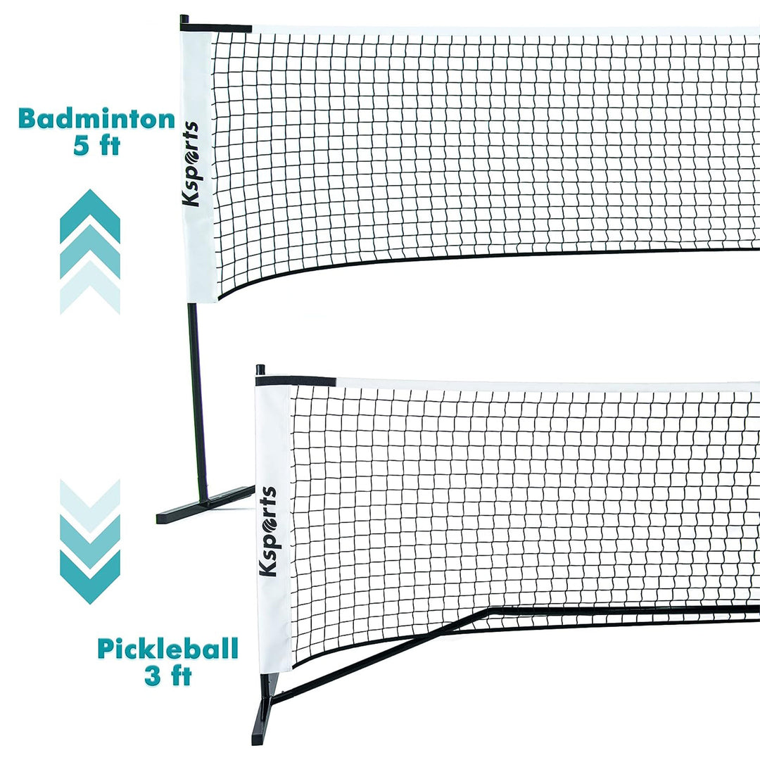Ksports 22' Pickleball Net with LED Shuttlecock, Bag & 2 Balls, White (Open Box) - VMInnovations