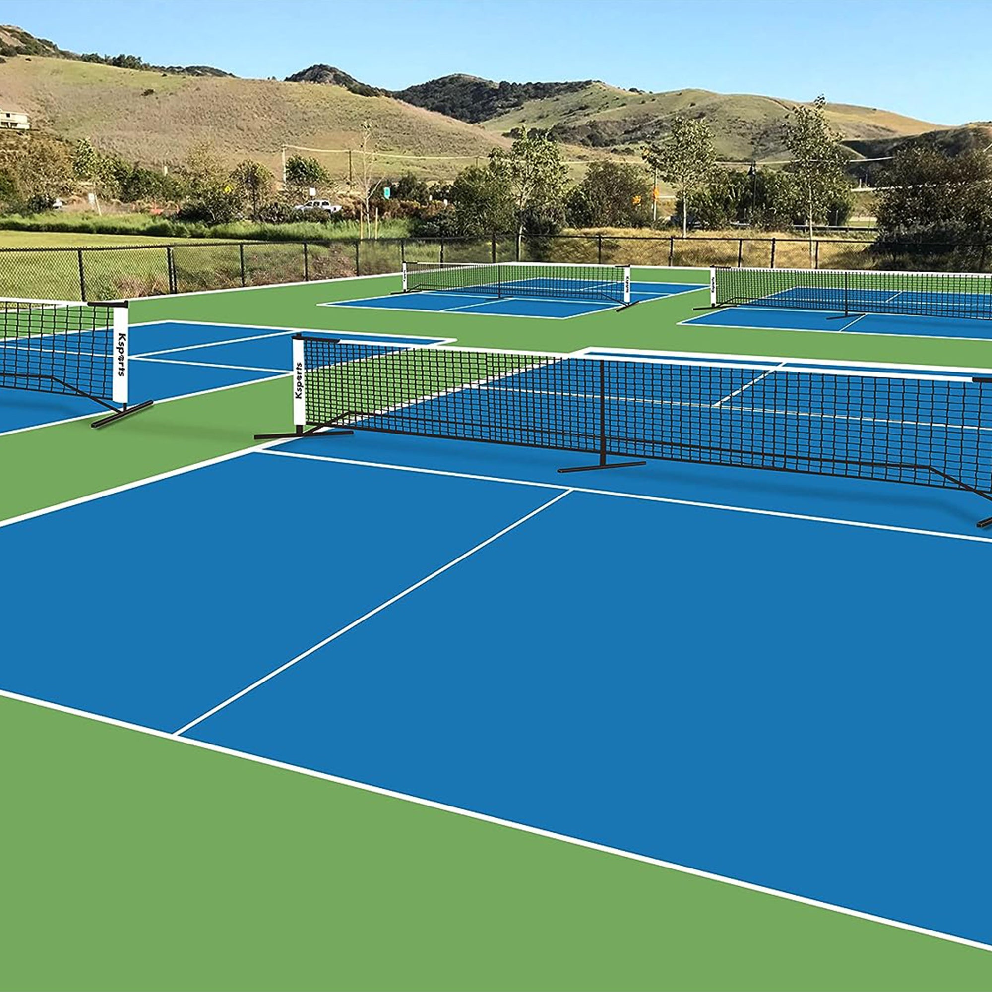 Ksports Pickleball Set, 22' Net, LED Shuttlecocks, Carry Bag & Game Balls, White - VMInnovations