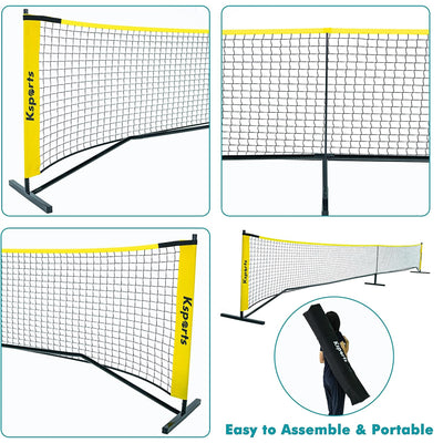 Ksports 22' Pickleball Net w/ LED Shuttlecock,Carry Bag & 2 Game Balls(Open Box) - VMInnovations